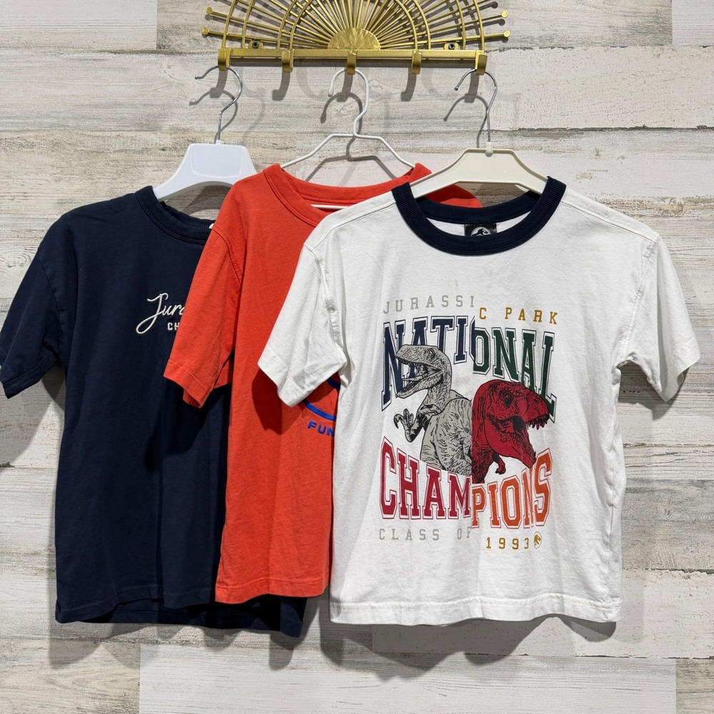 Cotton On Kids Graphic T-Shirt Bundle Boys 7 Multi Jurassic Park Flawed*
